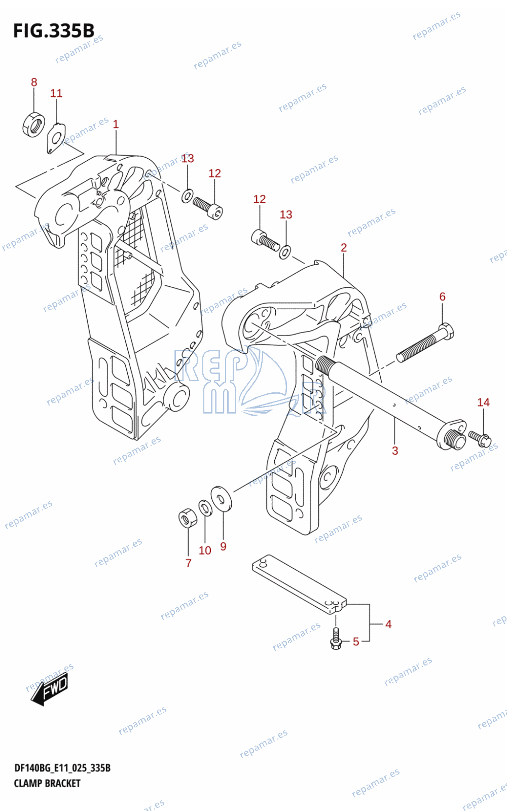 335B - CLAMP BRACKET ((DF115BG,DF115BZG):E40)