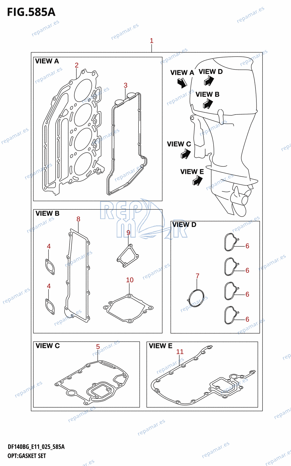 585A - OPT:GASKET SET