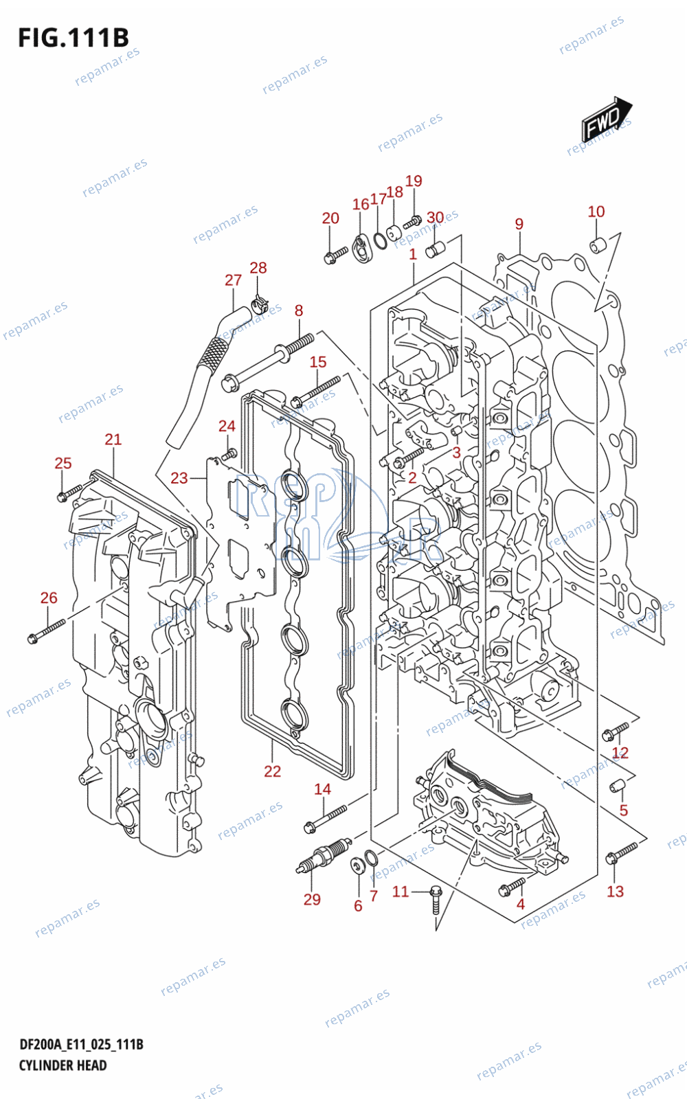 111B - CYLINDER HEAD (DF150AT,DF150AZ,DF150AS)