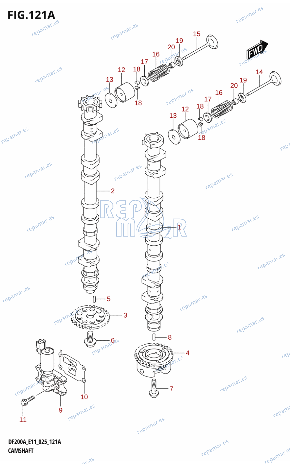 121A - CAMSHAFT (DF200AT,DF200AZ)