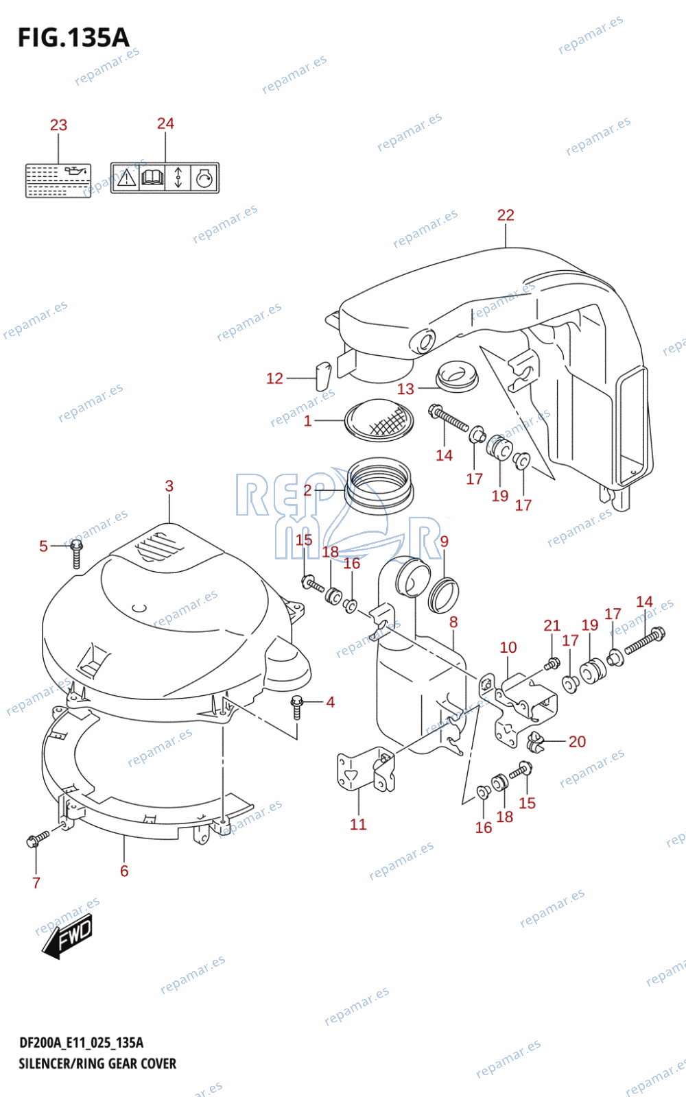 135A - SILENCER /​ RING GEAR COVER