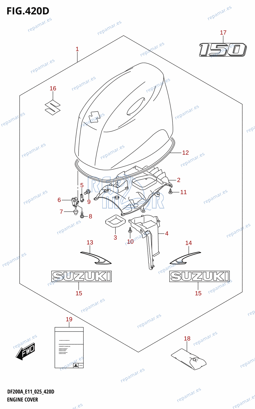 420D - ENGINE COVER (DF150AT:E11:025)