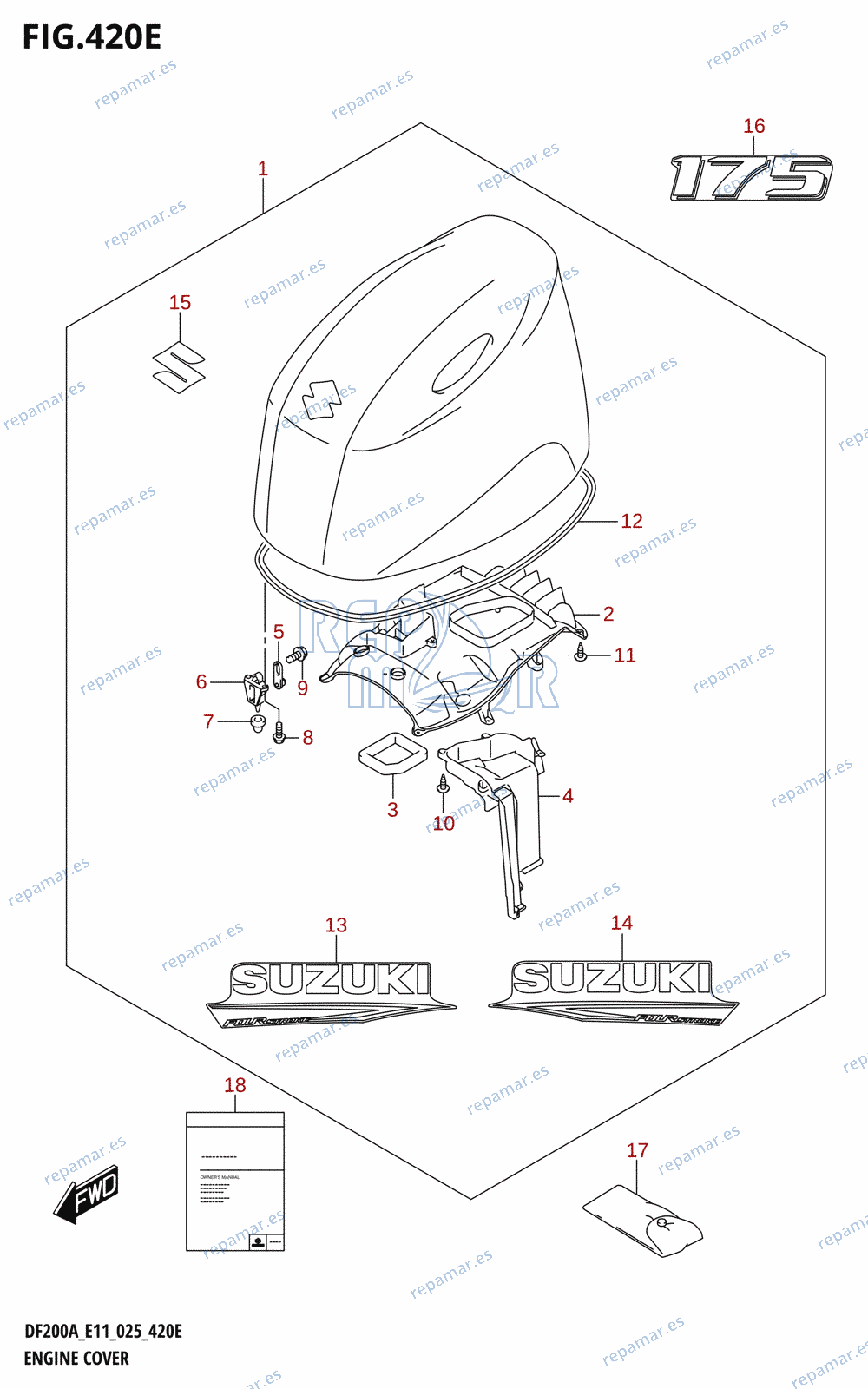 420E - ENGINE COVER (DF175AT,DF175AZ)