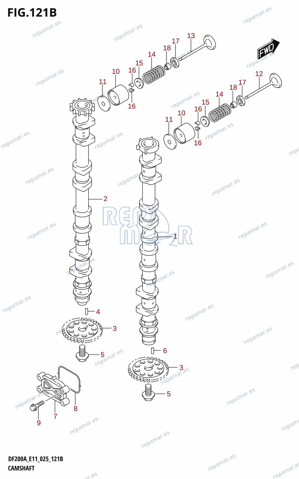 121B - CAMSHAFT (DF150AT,DF150AS,DF150AZ)