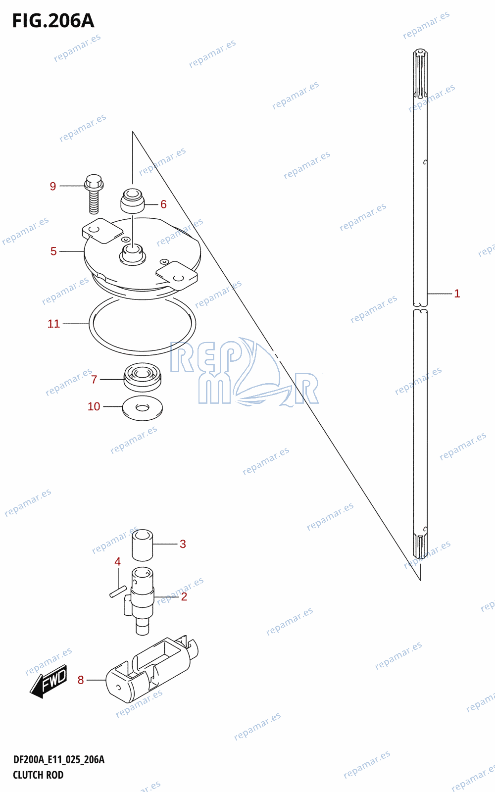 206A - CLUTCH ROD