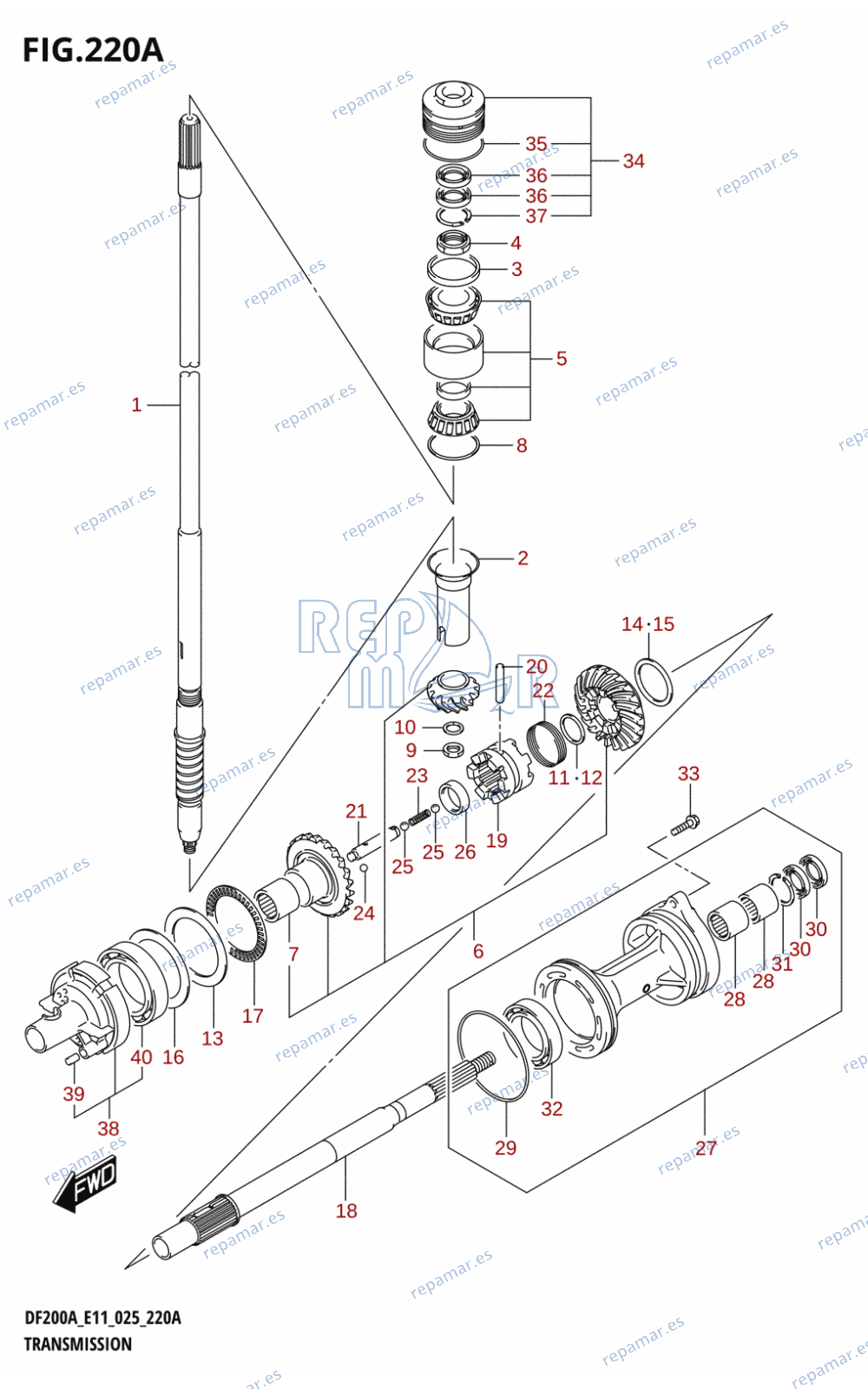 220A - TRANSMISSION (DF200AT,DF175AT,DF150AT)