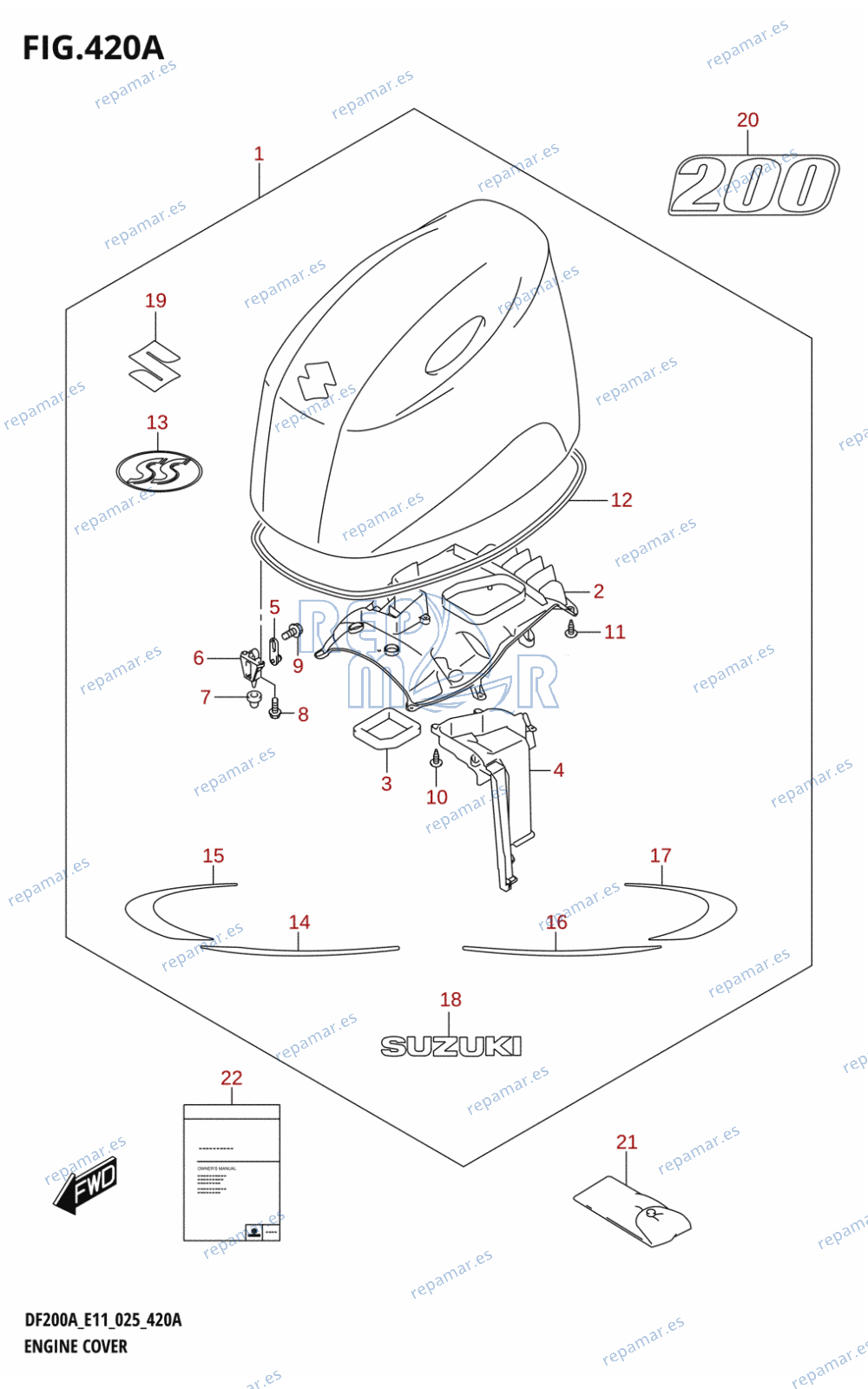 420A - ENGINE COVER (DF200AT:E03:024)