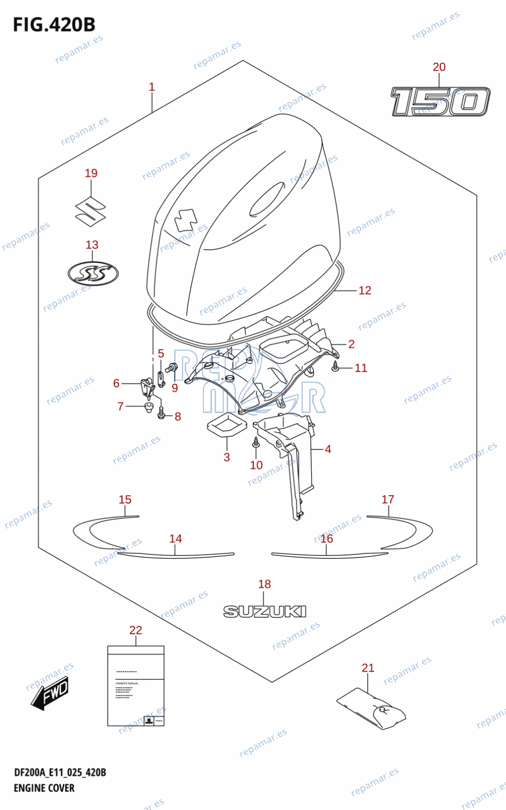 420B - ENGINE COVER (DF150AS:024)