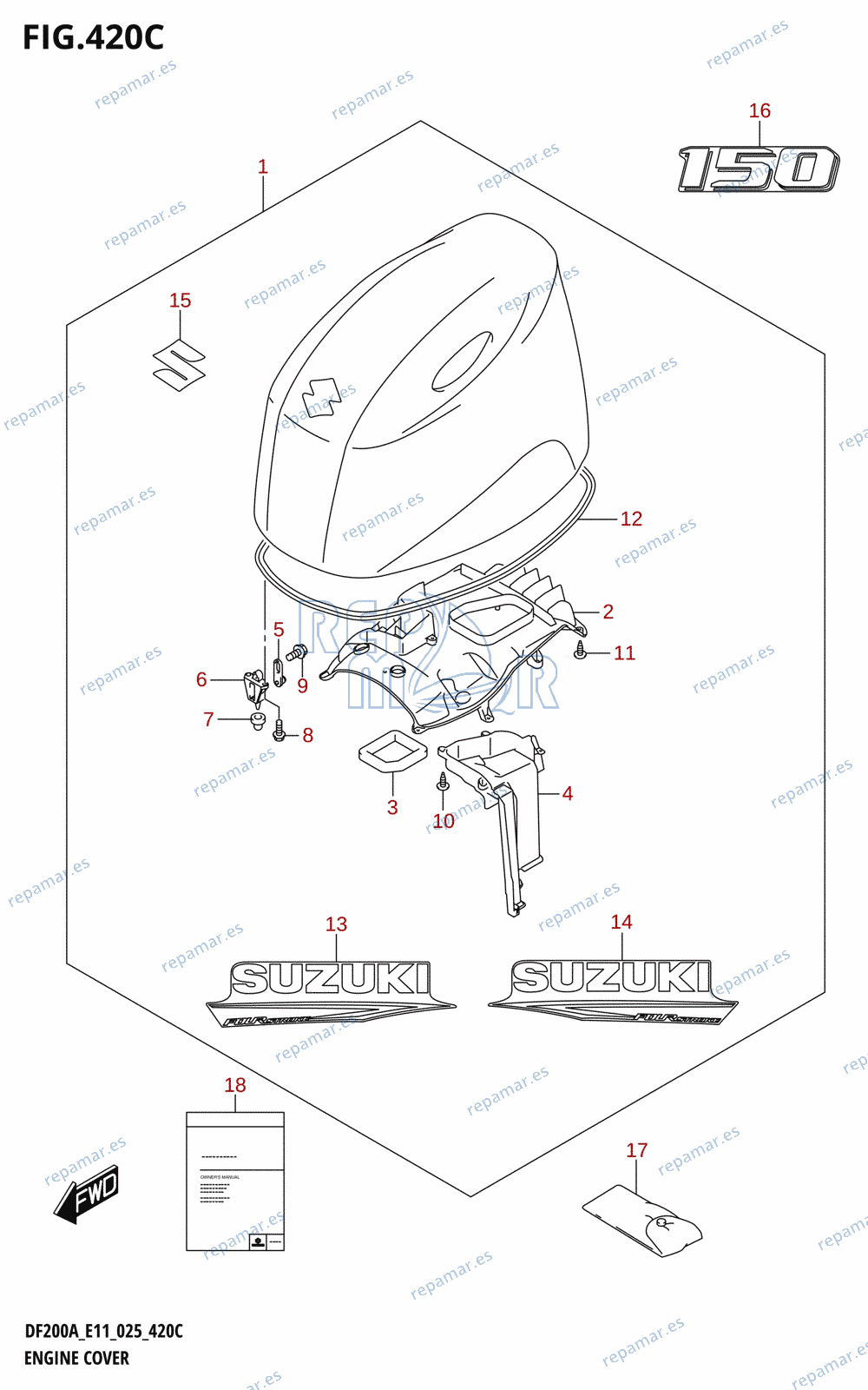 420C - ENGINE COVER (DF150AT,DF150AZ)