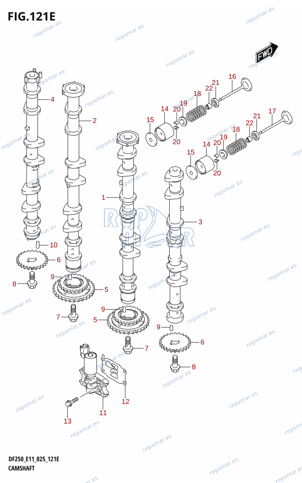 121E - CAMSHAFT ((DF250T,DF250Z):024)