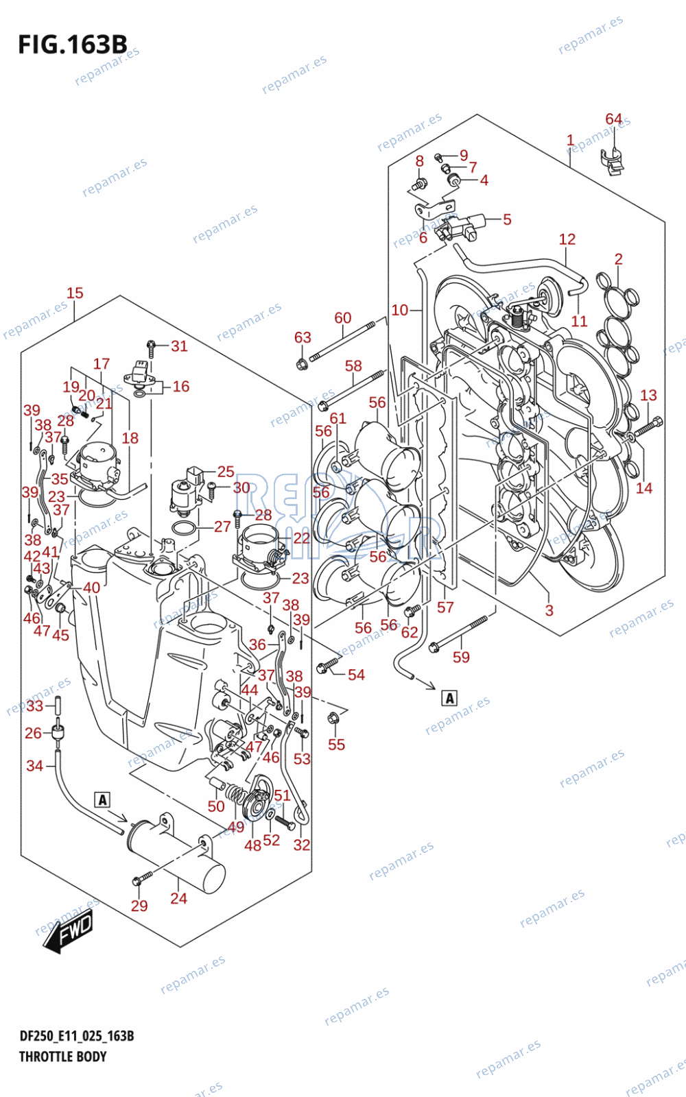 163B - THROTTLE BODY (DF225T,DF225Z,DF250T,DF250Z,DF250ST)