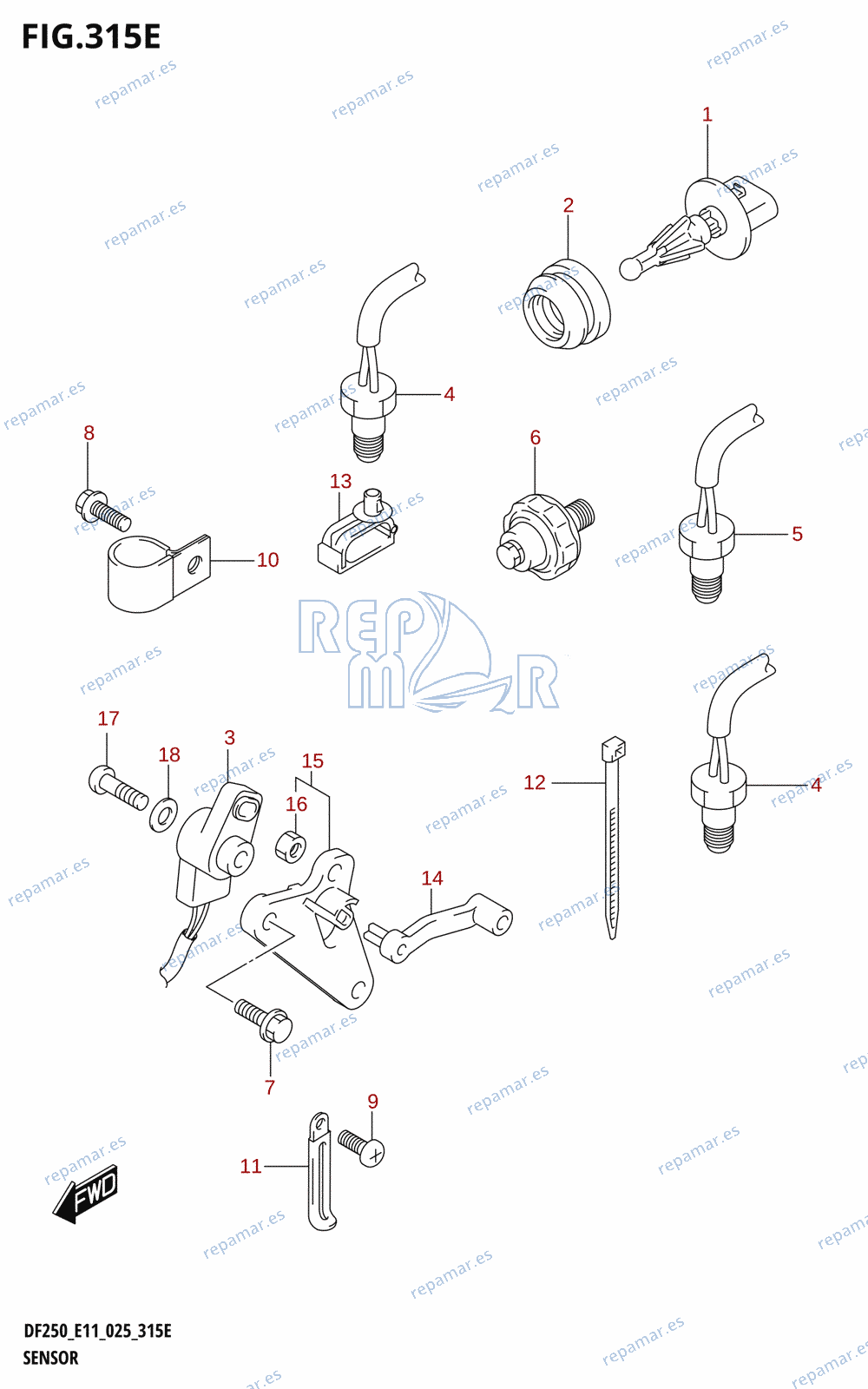 315E - SENSOR ((DF200Z,DF225T,DF225Z,DF250T,DF250Z):025)