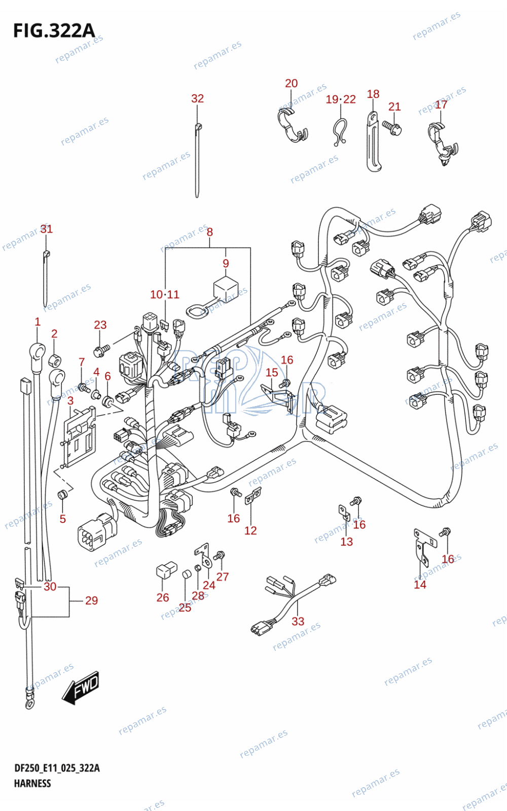 322A - HARNESS ((DF200T,DF200Z):024)