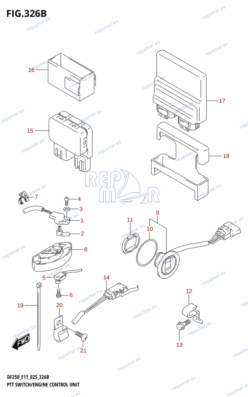 326B - PTT SWITCH /​ ENGINE CONTROL UNIT (DF250ST:025)