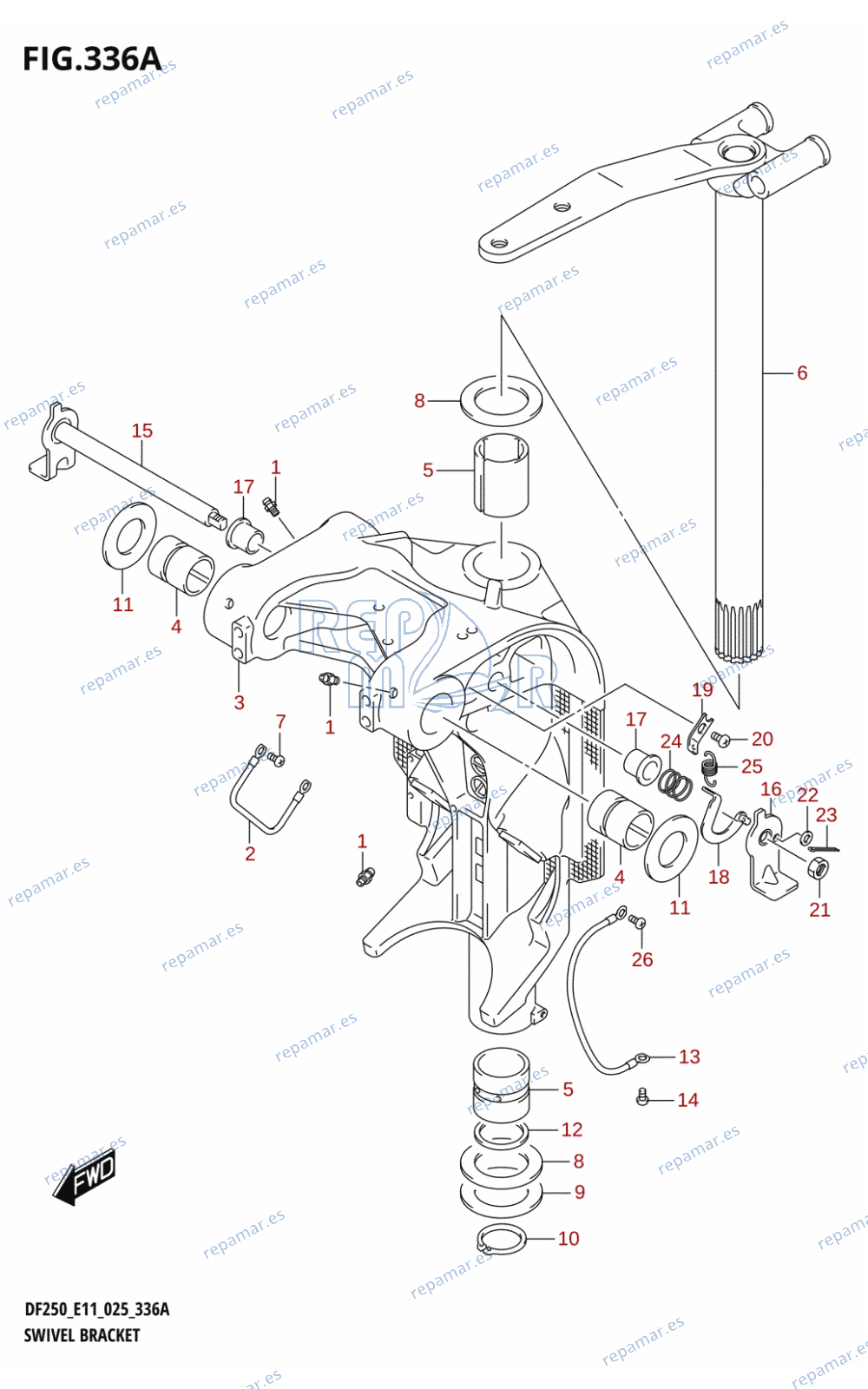 336A - SWIVEL BRACKET (L-TRANSOM)