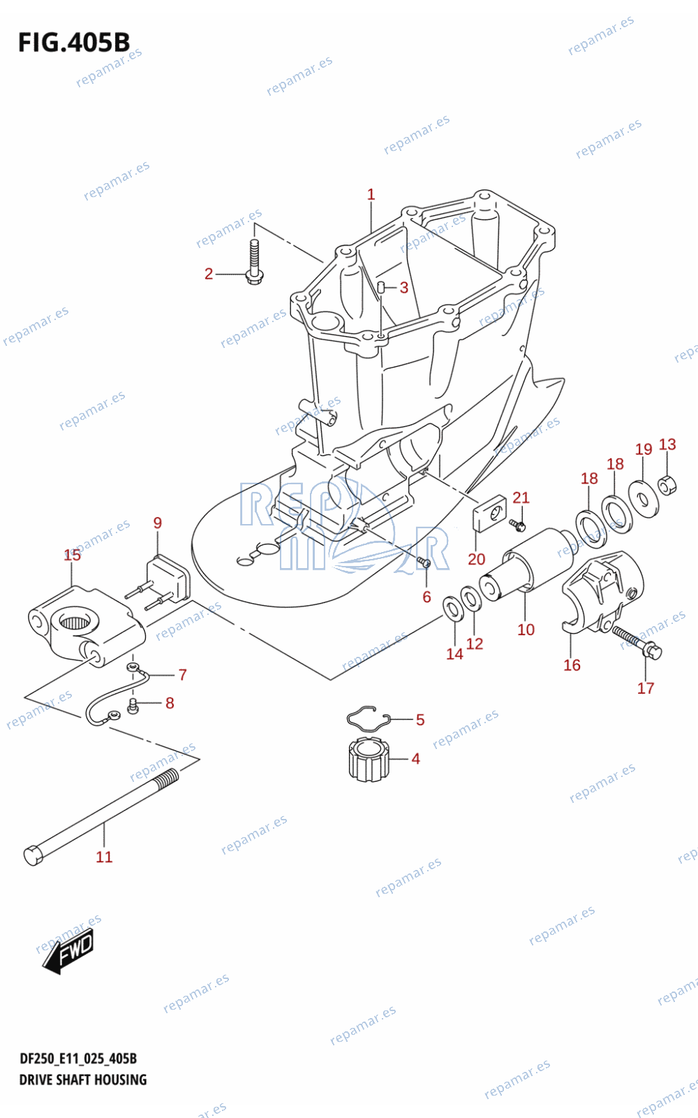 405B - DRIVE SHAFT HOUSING ((DF200T,DF200Z,DF225T,DF225Z,DF250T,DF250Z):X-TRANSOM)