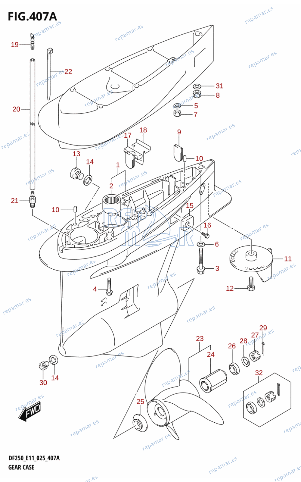 407A - GEAR CASE (DF200T)