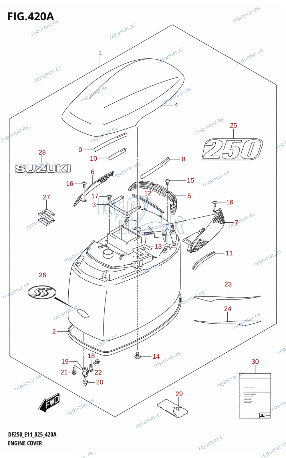 420A - ENGINE COVER (DF250ST:024)