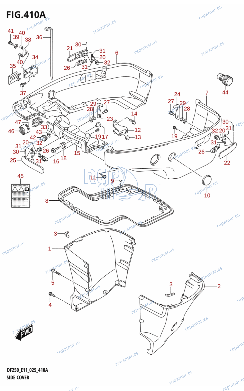 410A - SIDE COVER (L-TRANSOM)