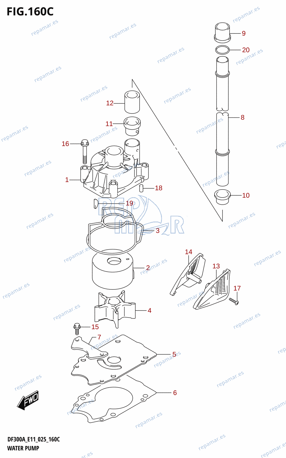 160C - WATER PUMP ((DF300A,DF250A):E40)