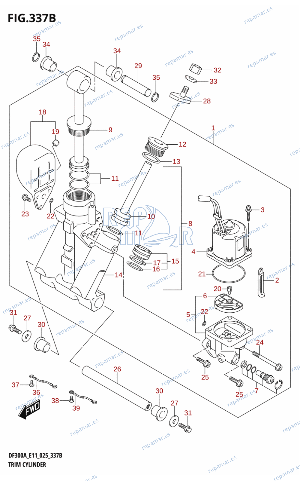 337B - TRIM CYLINDER (L-TRANSOM)