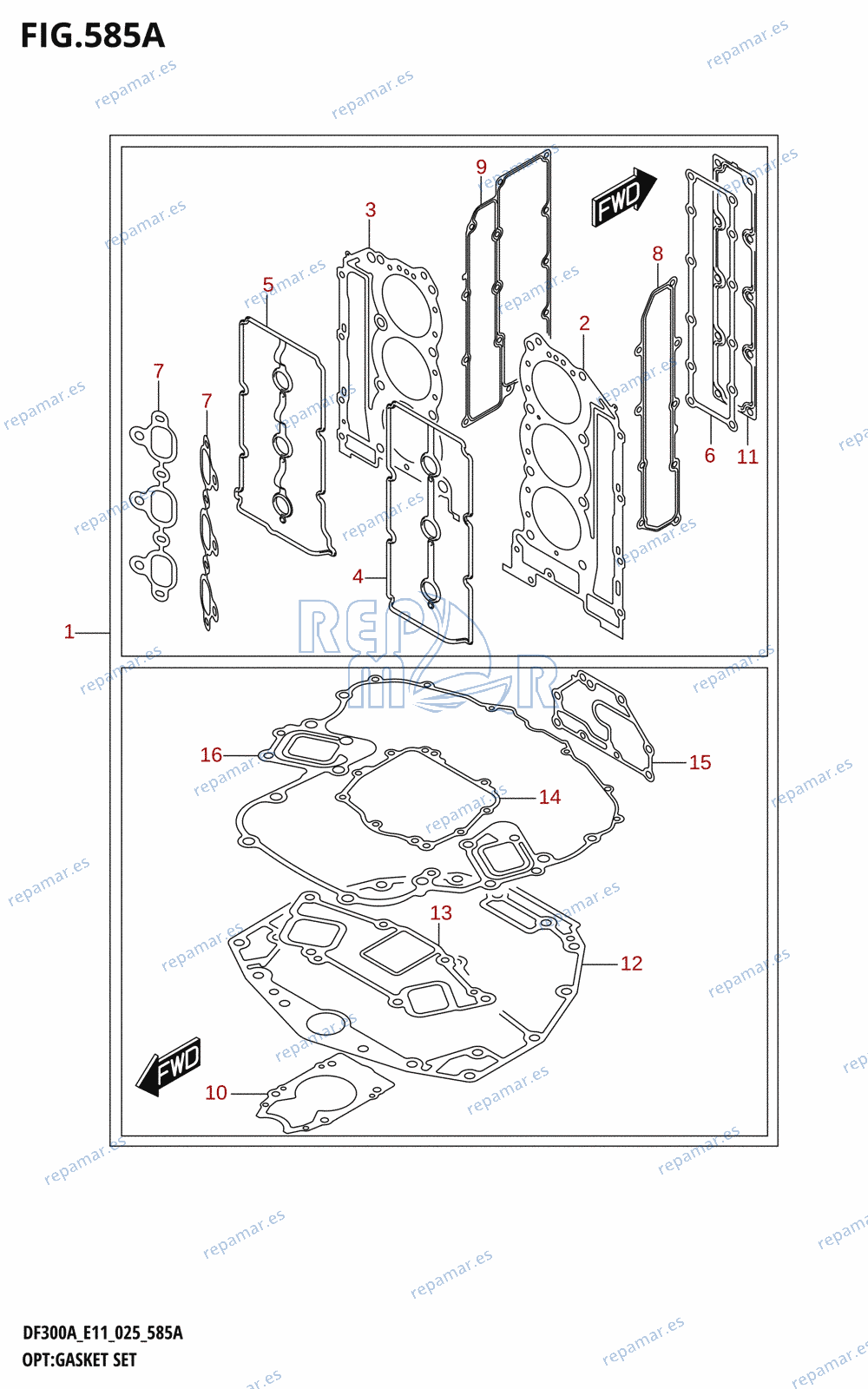 585A - OPT:GASKET SET