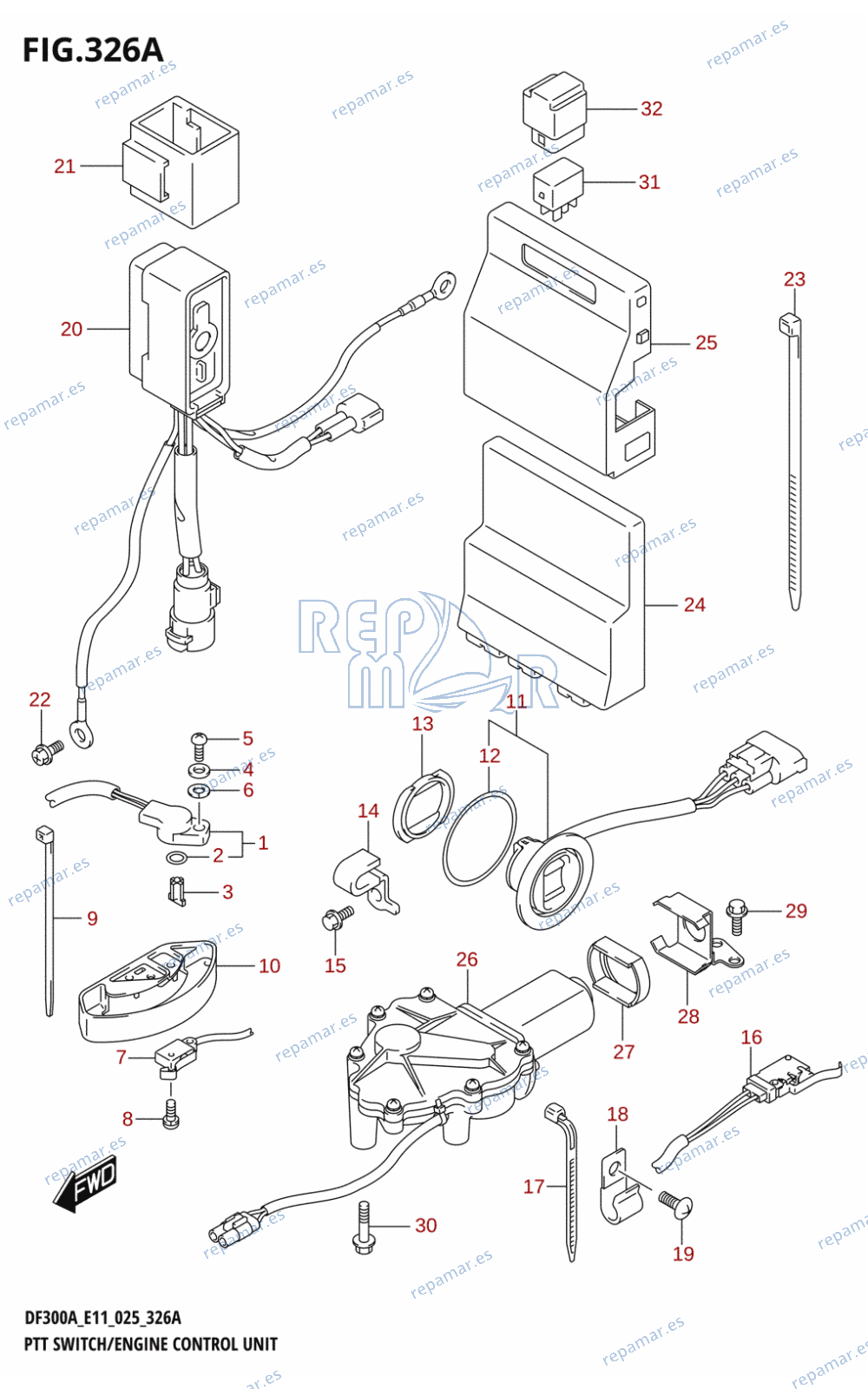 326A - PTT SWITCH /​ ENGINE CONTROL UNIT (DF250ATSS)