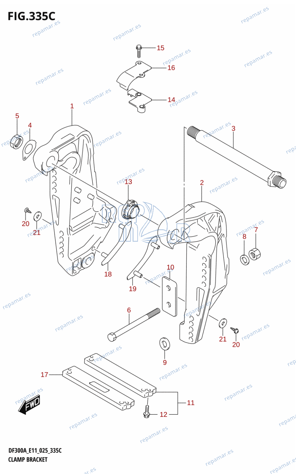 335C - CLAMP BRACKET (L-TRANSOM)