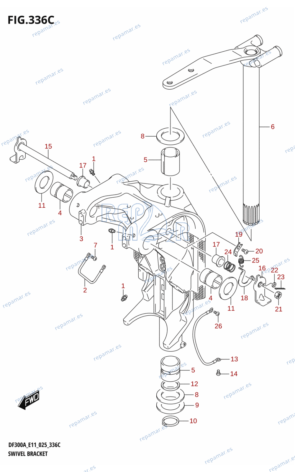 336C - SWIVEL BRACKET (L-TRANSOM)