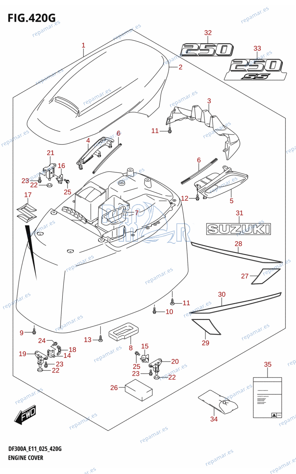 420G - ENGINE COVER (024:DF250ATSS:E11)