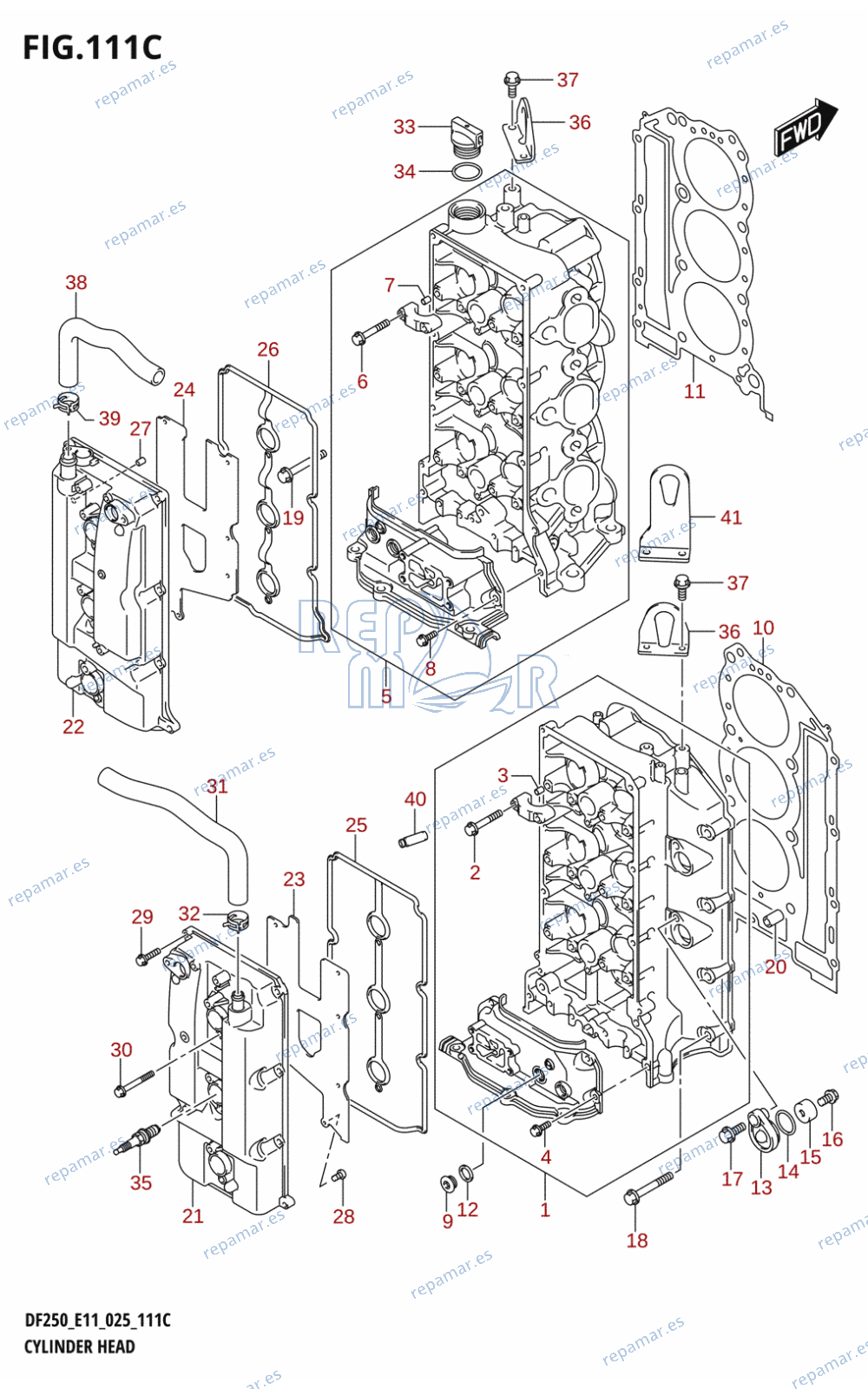 111C - CYLINDER HEAD (DF250ST)