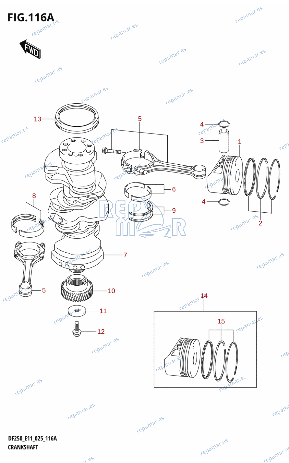 116A - CRANKSHAFT (DF200T,DF200Z,DF225T,DF225Z,DF250T,DF250Z)