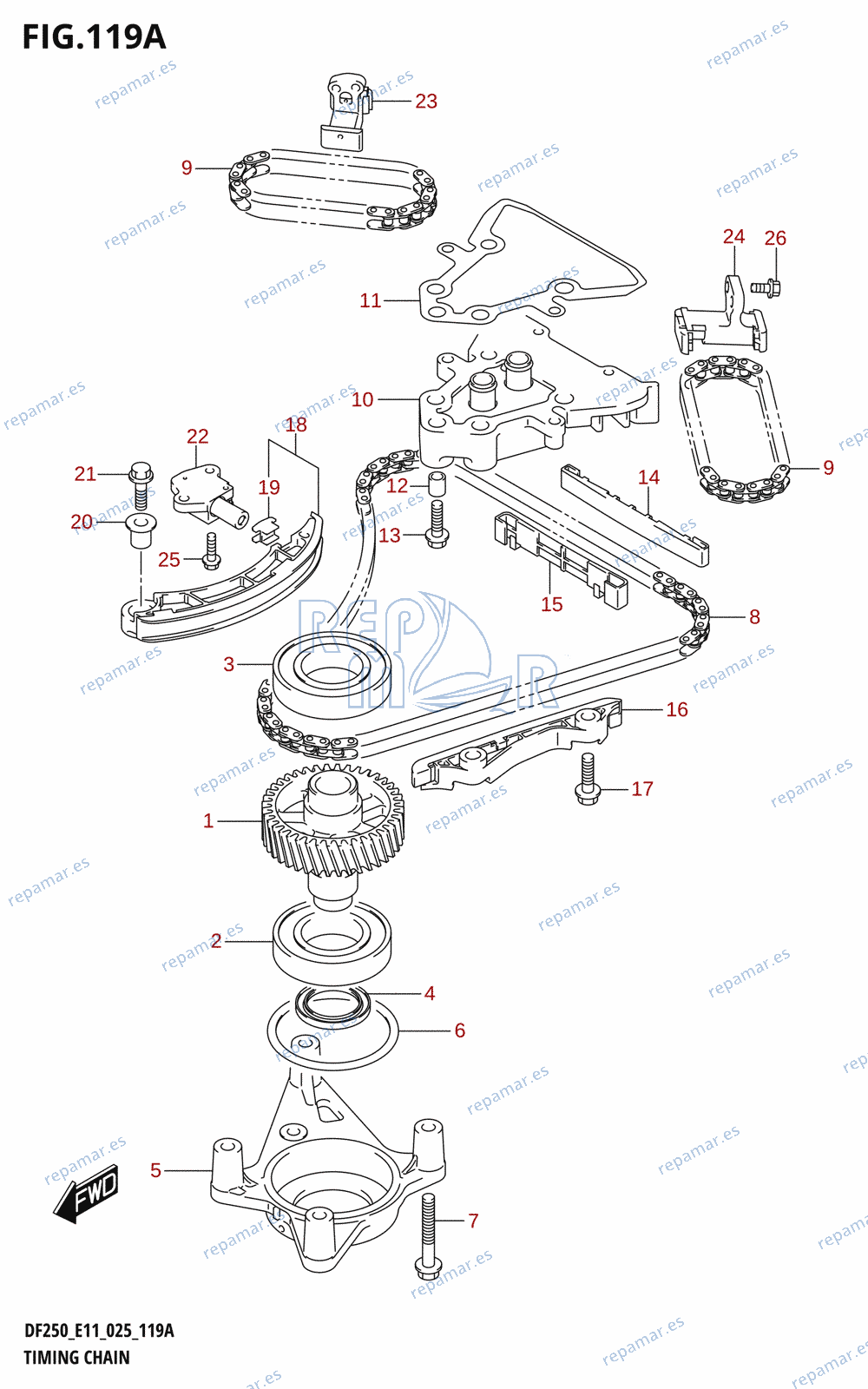 119A - TIMING CHAIN (DF200T,DF200Z,DF225T,DF225Z,DF250T,DF250Z)