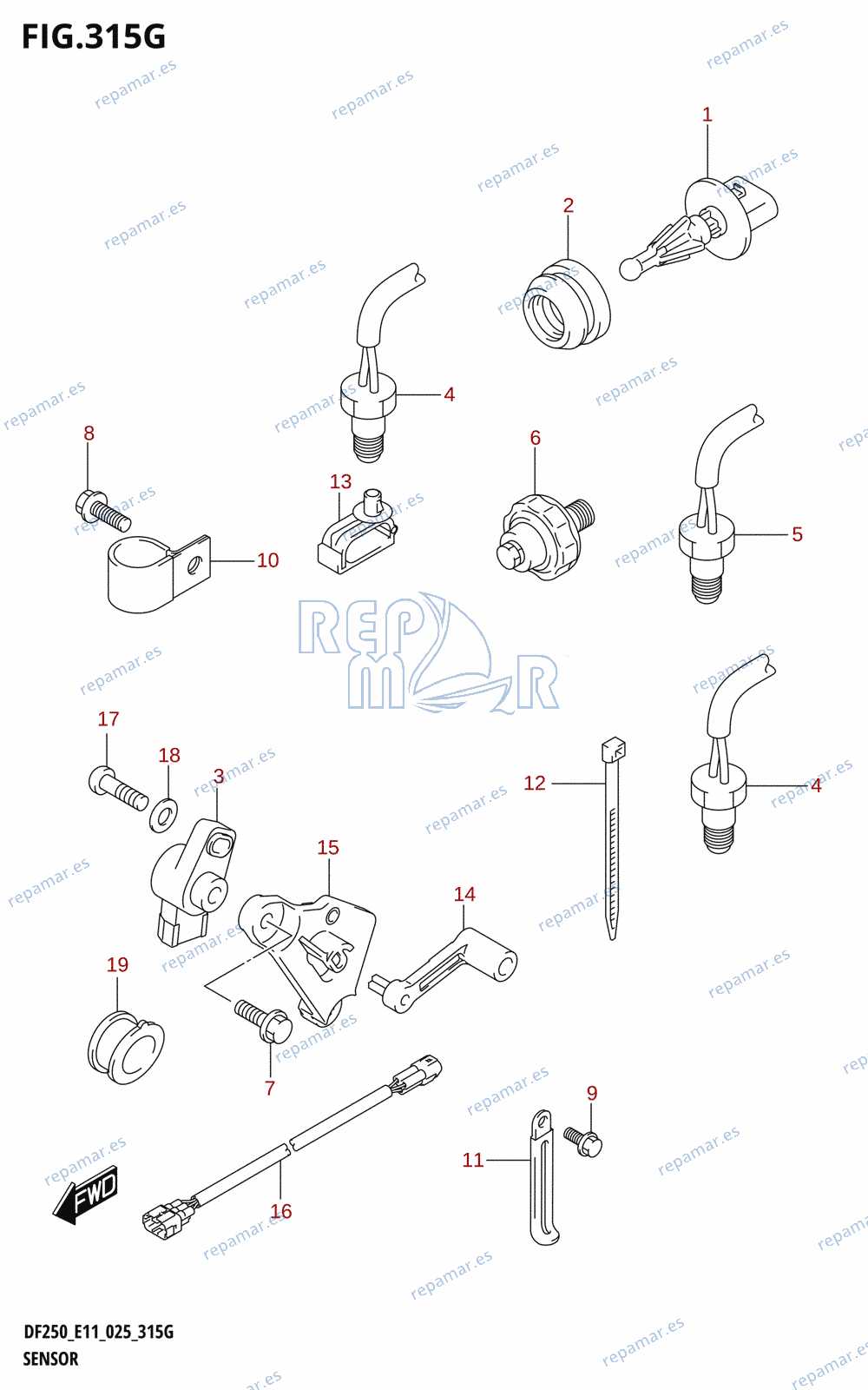 315G - SENSOR (DF250ST:025)