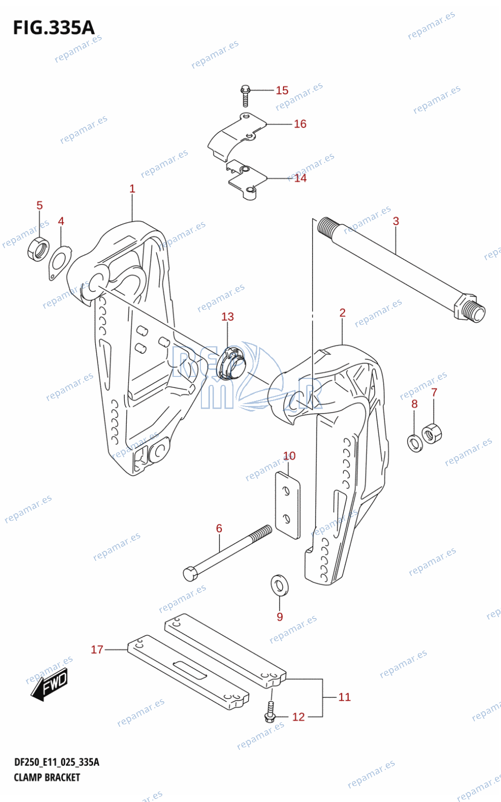 335A - CLAMP BRACKET (L-TRANSOM)