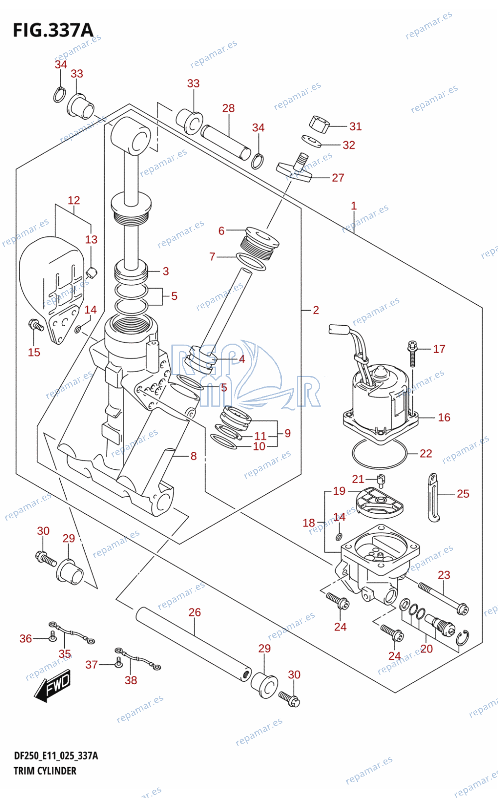 337A - TRIM CYLINDER (L-TRANSOM)