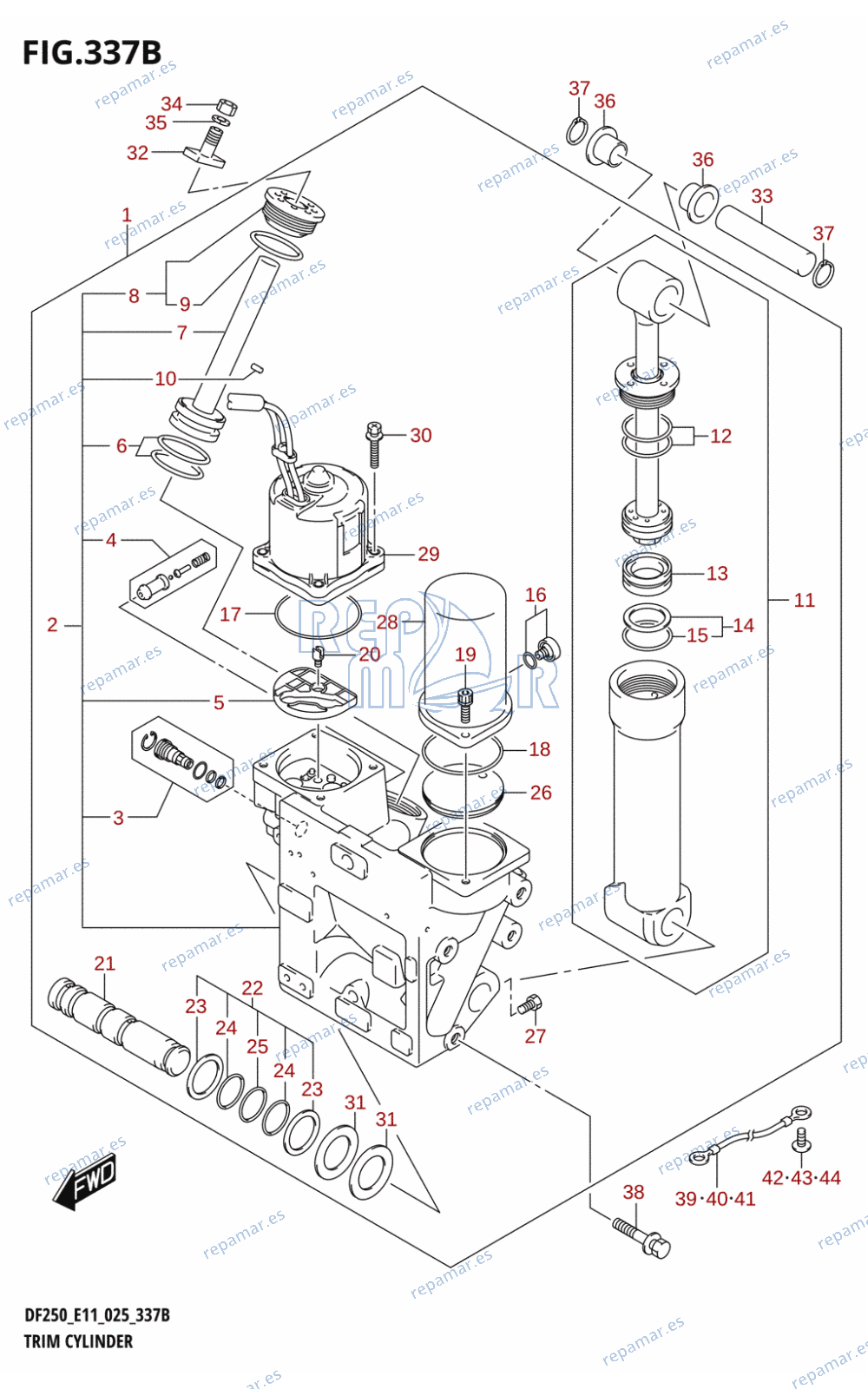 337B - TRIM CYLINDER (X-TRANSOM,XX-TRANSOM)