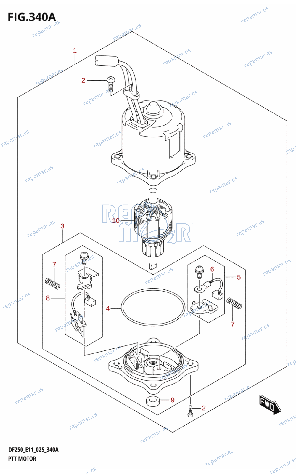 340A - PTT MOTOR (L-TRANSOM)