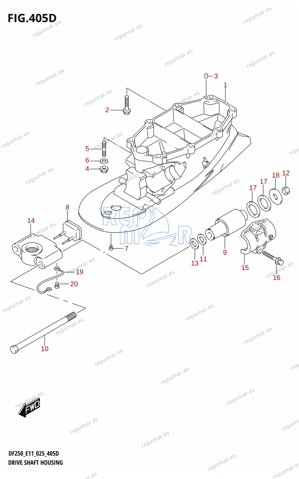 405D - DRIVE SHAFT HOUSING (DF250ST:L-TRANSOM)