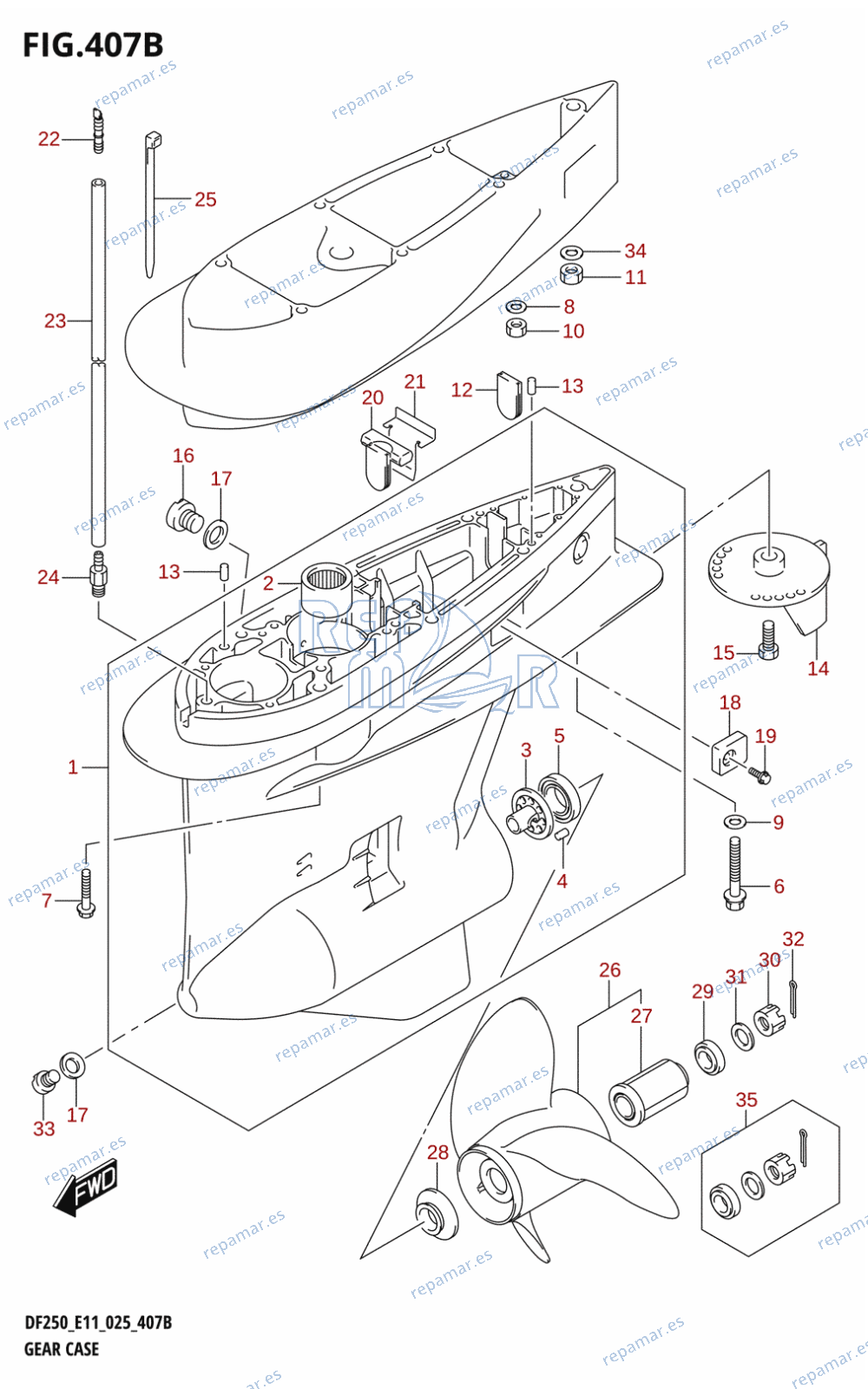 407B - GEAR CASE (DF200Z)