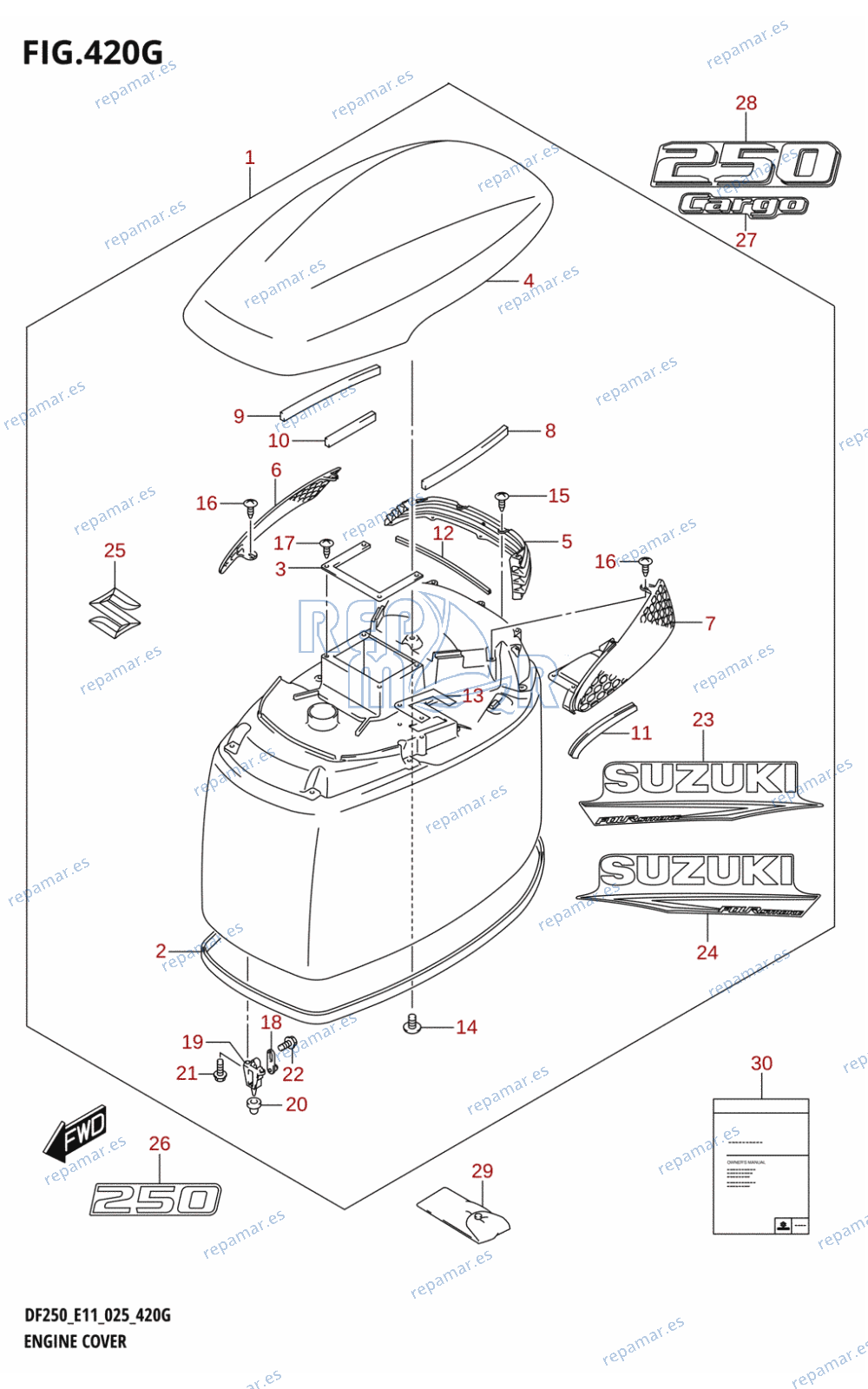 420G - ENGINE COVER ((DF250T,DF250Z):024)