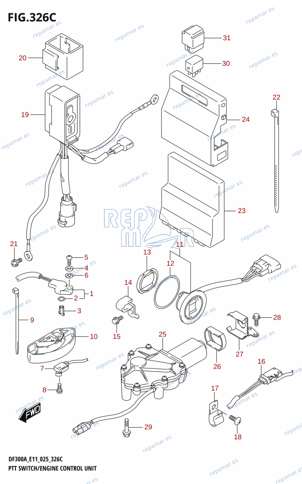 326C - PTT SWITCH /​ ENGINE CONTROL UNIT (DF250A)