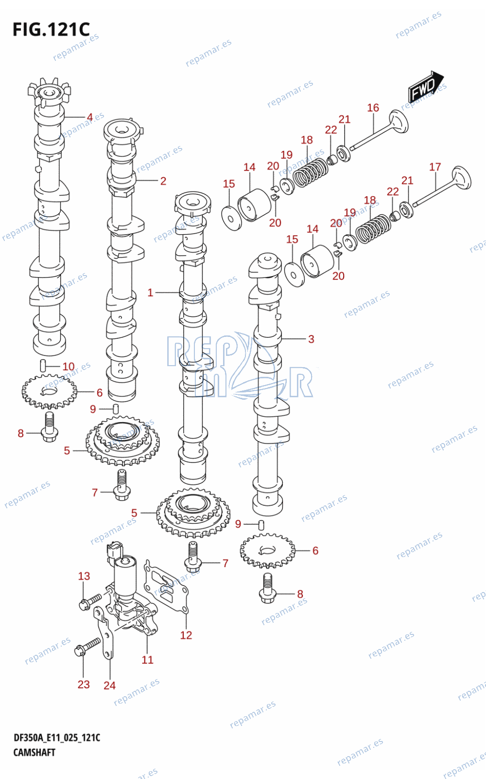 121C - CAMSHAFT (DF300B,DF300BMD)