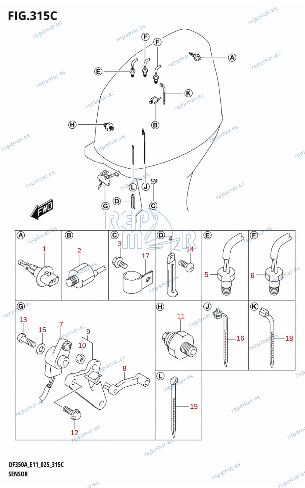 315C - SENSOR (DF350A,DF325A,DF300B)