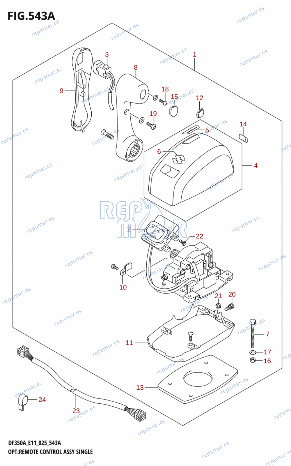 543A - OPT:REMOTE CONTROL ASSY SINGLE