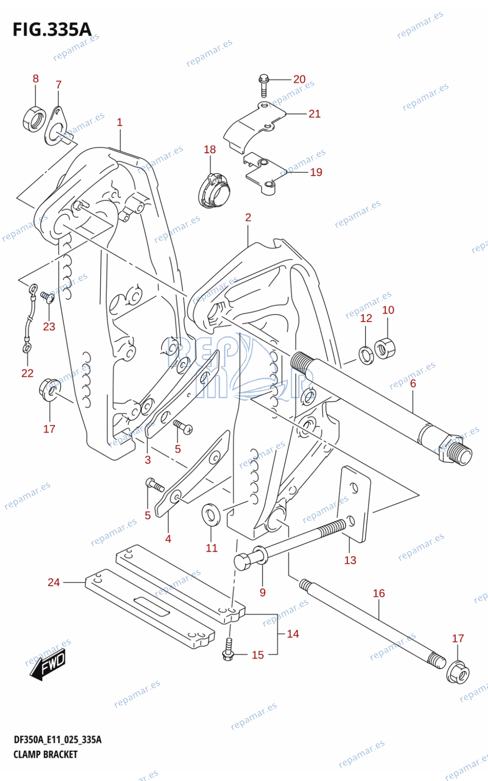 335A - CLAMP BRACKET (DF350A,DF325A,DF300B)