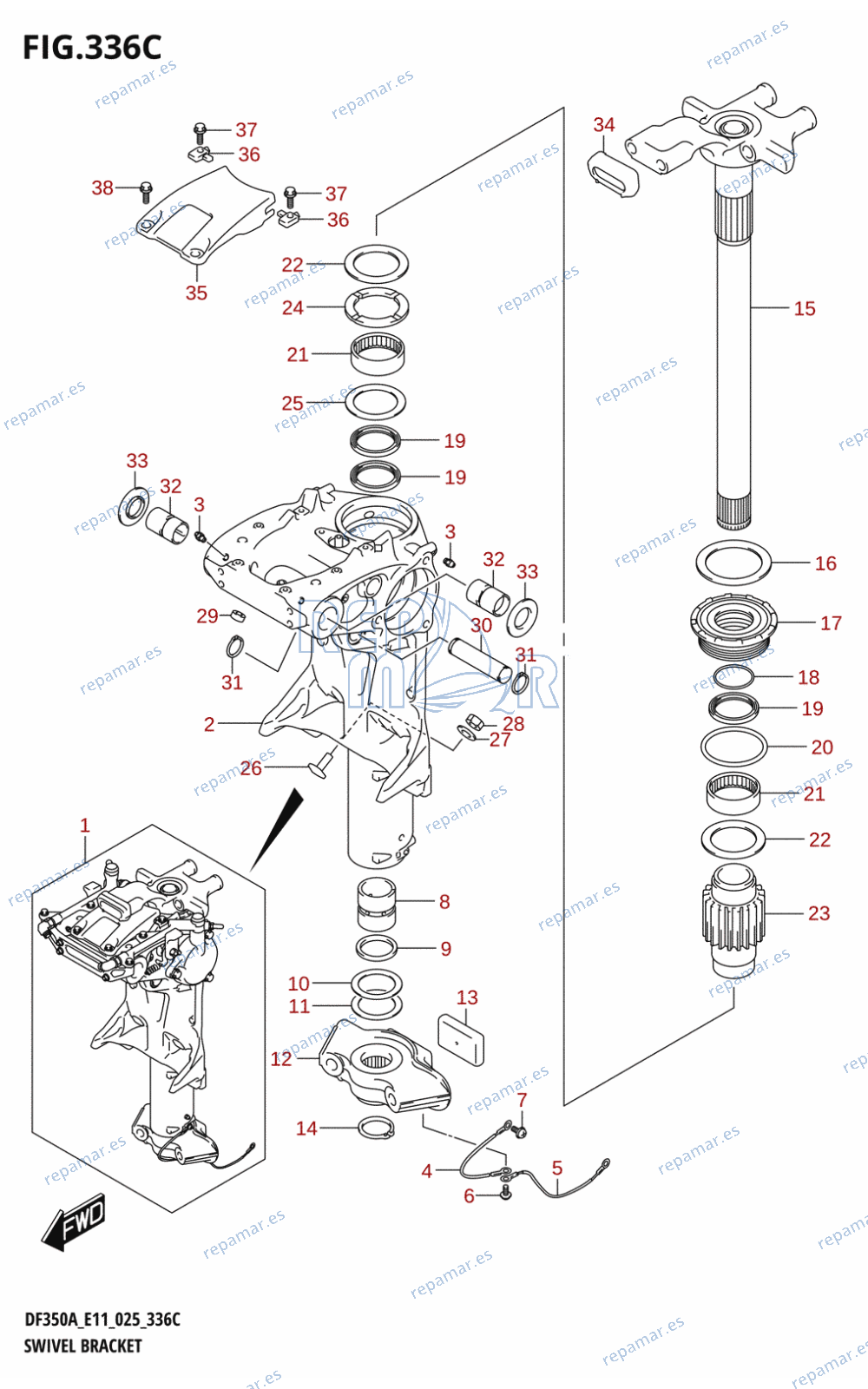 336C - SWIVEL BRACKET (DF350AMD,DF300BMD)