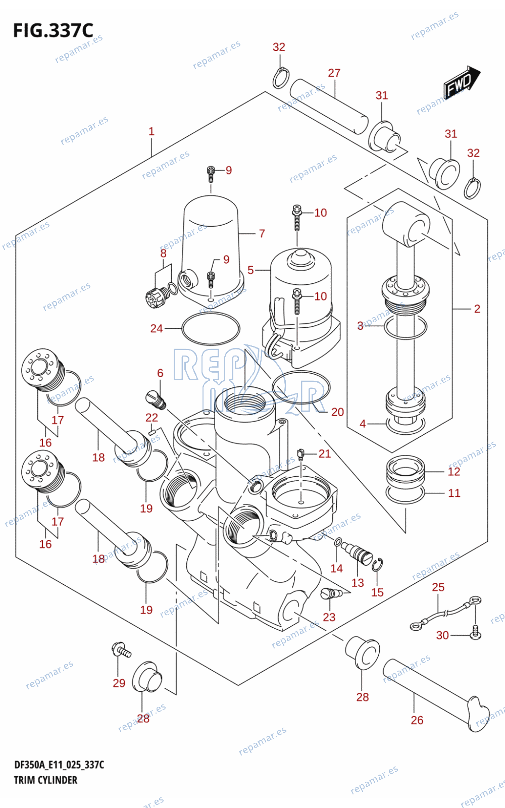 337C - TRIM CYLINDER (DF350AMD,DF300BMD)