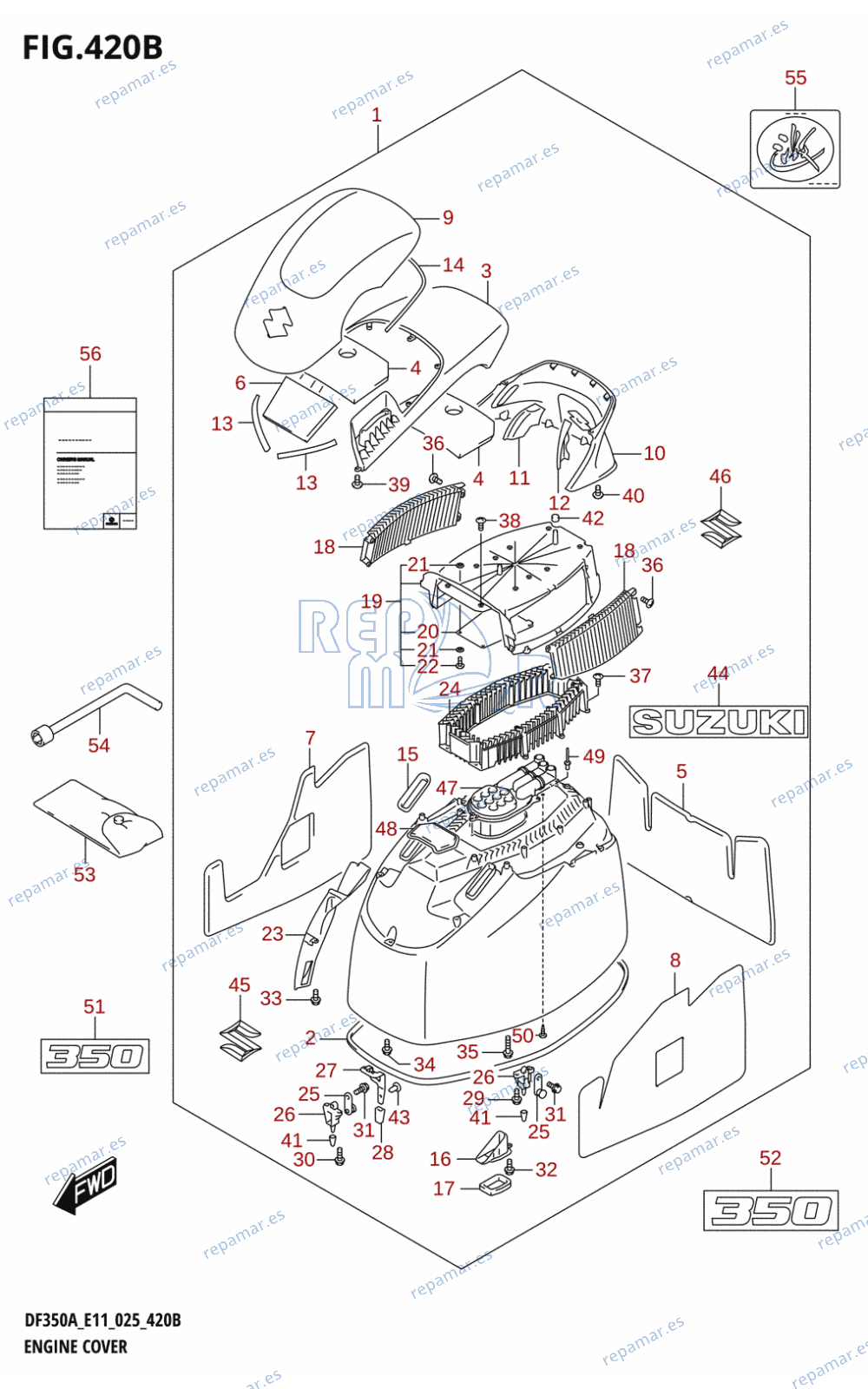 420B - ENGINE COVER (DF350A,DF350AMD)