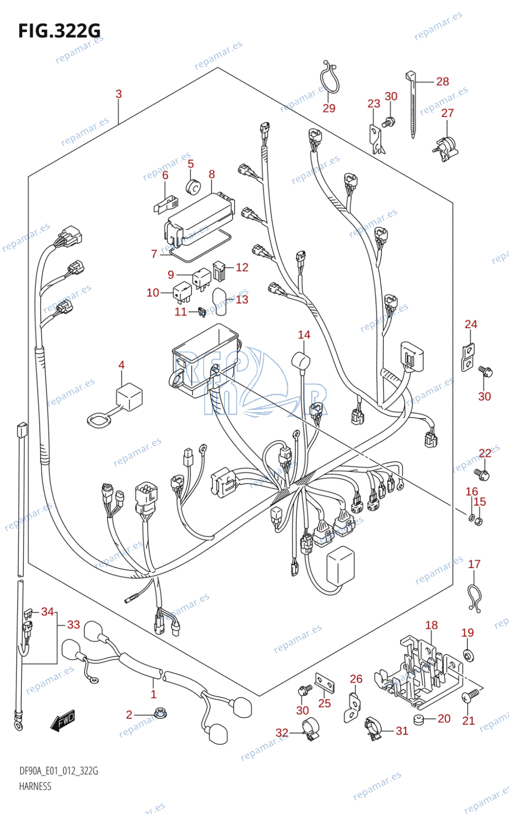 322G - HARNESS (DF90A:E01)